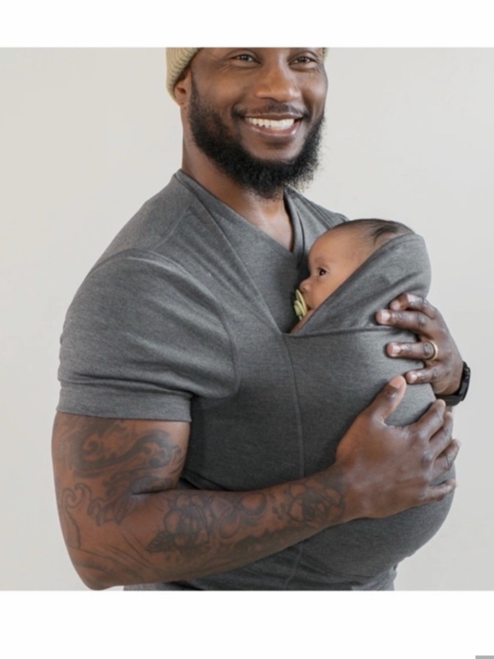 LALABU Baby Wearing Dad Shirt XL Grey 9157